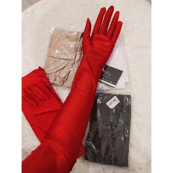 Găng tay vải dáng dài găng tay dự tiệc cho nữ