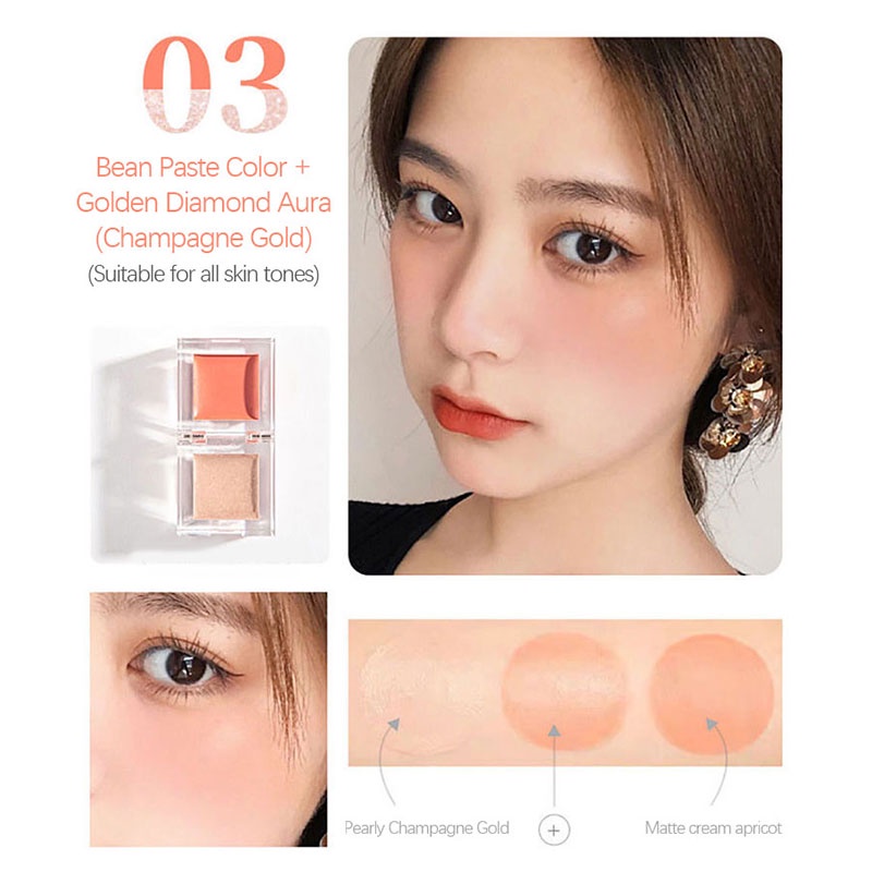 Bảng phấn má hồng dạng kem màu đỏ/ cam/ hồng tự nhiên lâu trôi | BigBuy360 - bigbuy360.vn