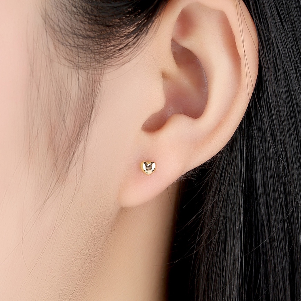 Bông Tai Bamoer PAS440 Hình Trái Tim Đáng Yêu Và Nữ Tính