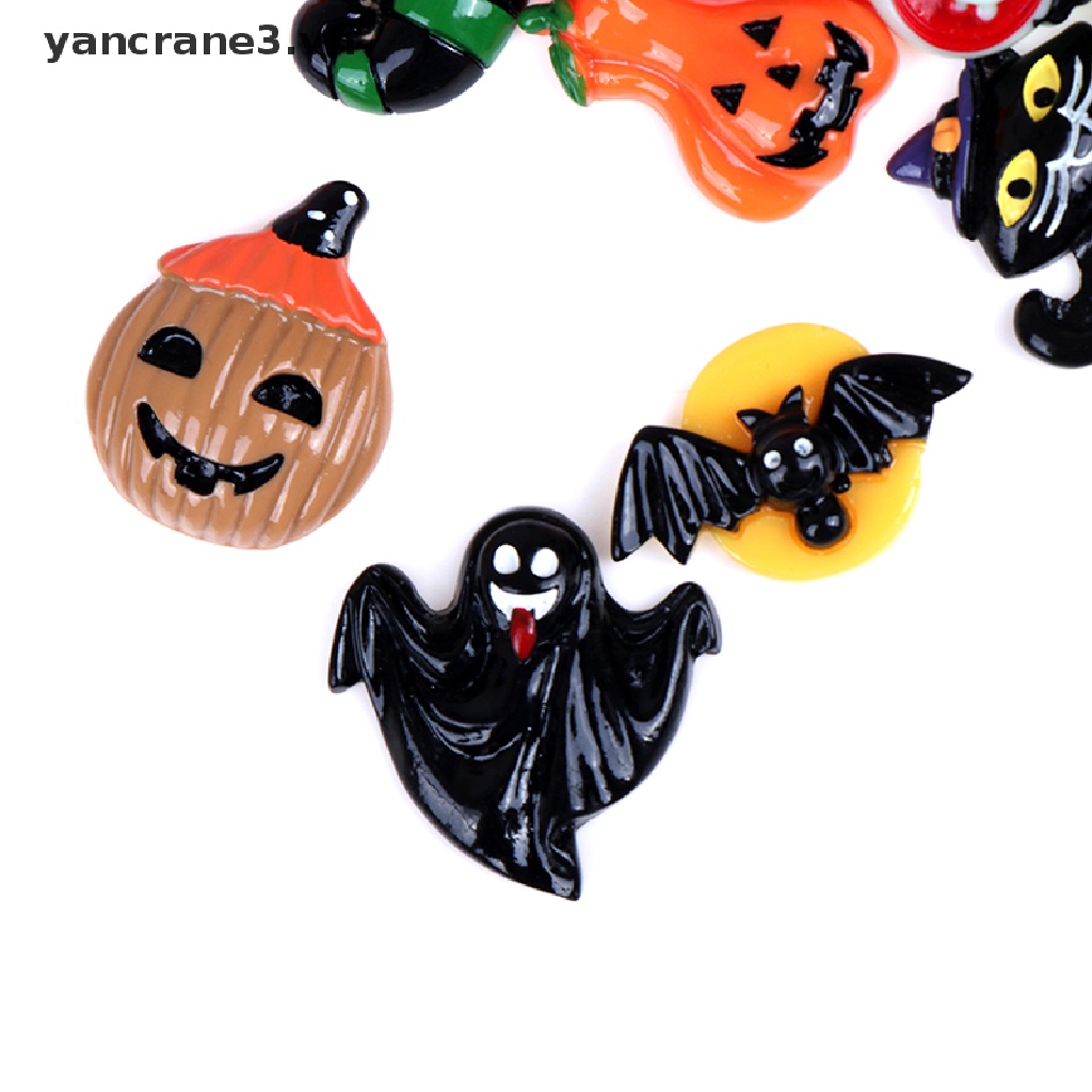 Bộ 10 Quả Bí Ngô Ma Quỷ Bí Ngô Halloween Bằng Nhựa resin DIY yancrane3.vn