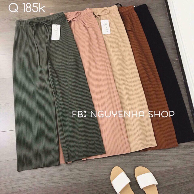 Quần ống rộng nhăn hàng Quảng châu(#902)_Xưởng May Quang Anh