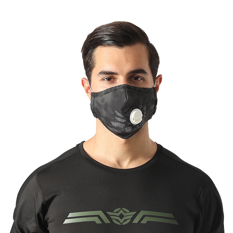 Outdoor Camouflage Cycling Mask Cotton Sports Dustproof Valve Mask