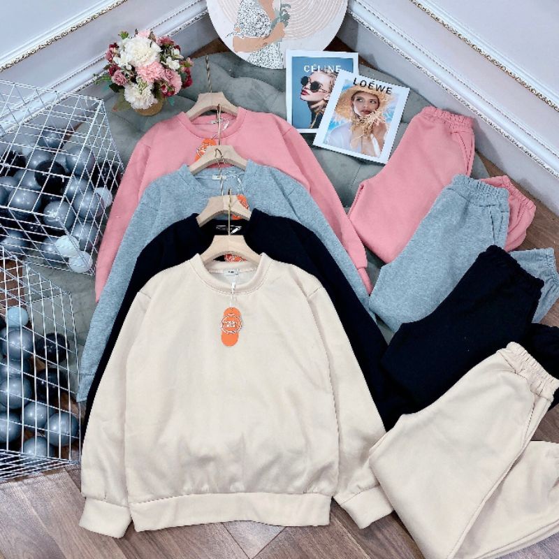 Siêu phẩm bộ thể thao nỉ trơn siêu xinh.