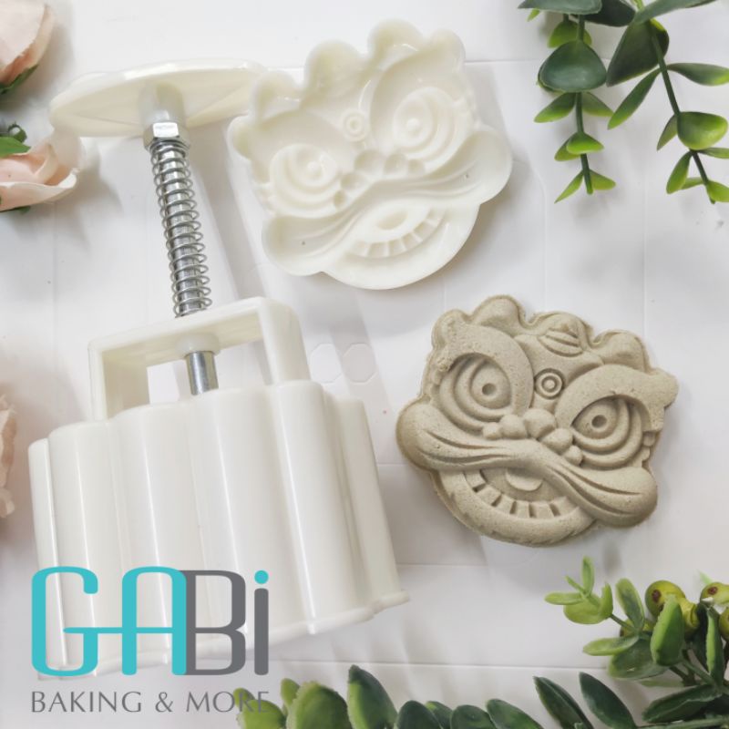 Khuôn trung thu 3D 150g 1 mặt lân/ khánh