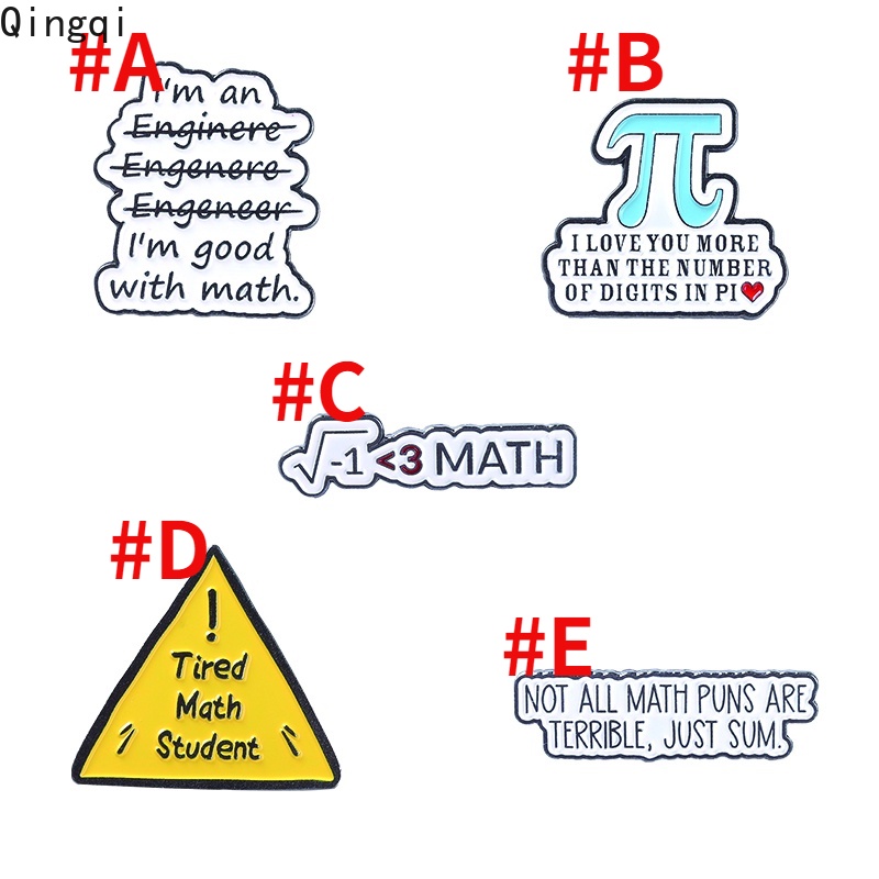 Ghim cài áo Miss Zoe tráng men họa tiết chữ i love math chủ đề toán học sáng tạo