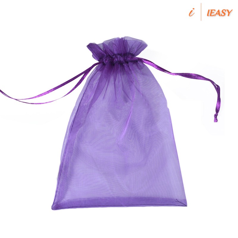 Combo 10 túi dây rút voan tím đựng quà tặng, trang sức dễ thương