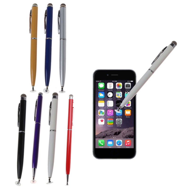 Bút cảm ứng 2 trong 1 đầu kim loại mini thông dụng dành cho điện thoại/ máy tính bảng