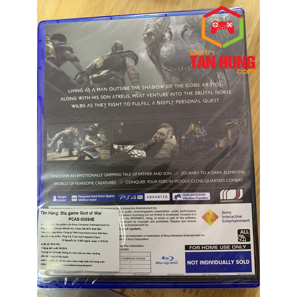 Đĩa Game Ps4 God Of War 4 New Seal 100% Full Box Hệ US