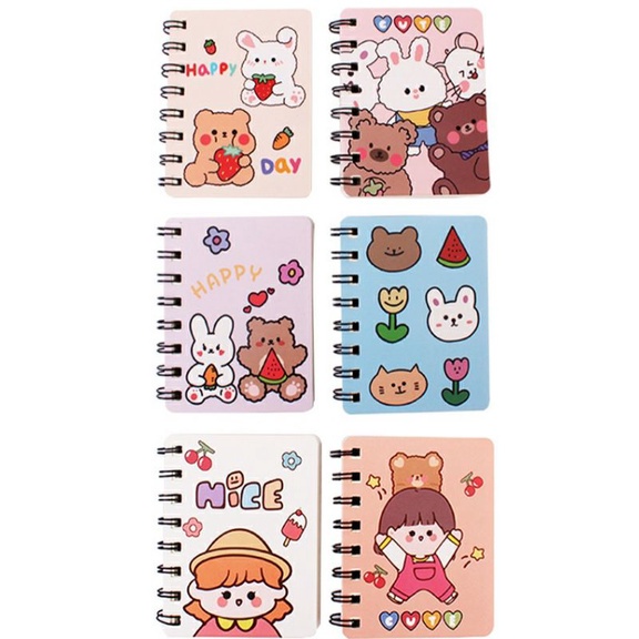 Sổ - Sổ Lò Xo Mini Dễ Thương, Notebook, Sổ Tay Ghi Chép Khổ Giấy A7 Cầm Tay