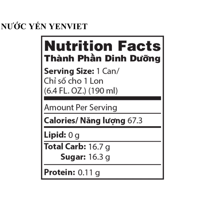 Nước Yến YenViet - Hộp Ngang 6 lon