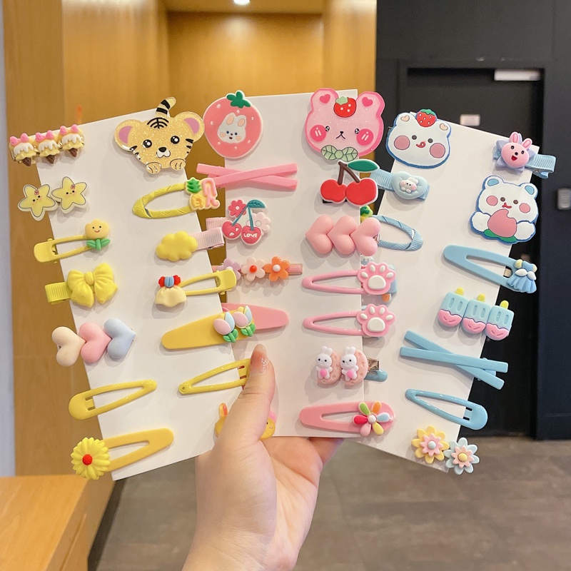 Set 14 Kẹp Tóc Hoạt Hình Dễ Thương Cho Bé Gái