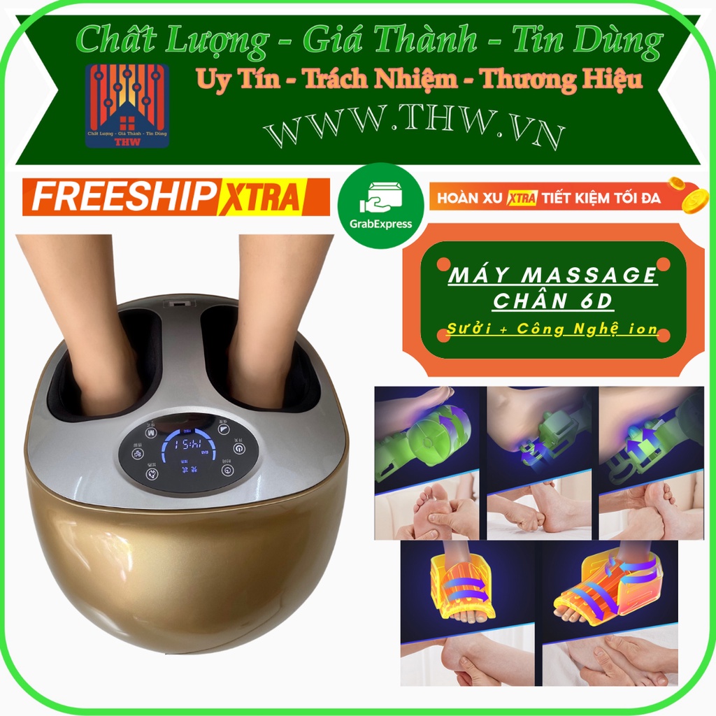 |THW.VN| Máy mát xa chân 6D đa chức năng sưởi ấm và công nghệ ion massage
