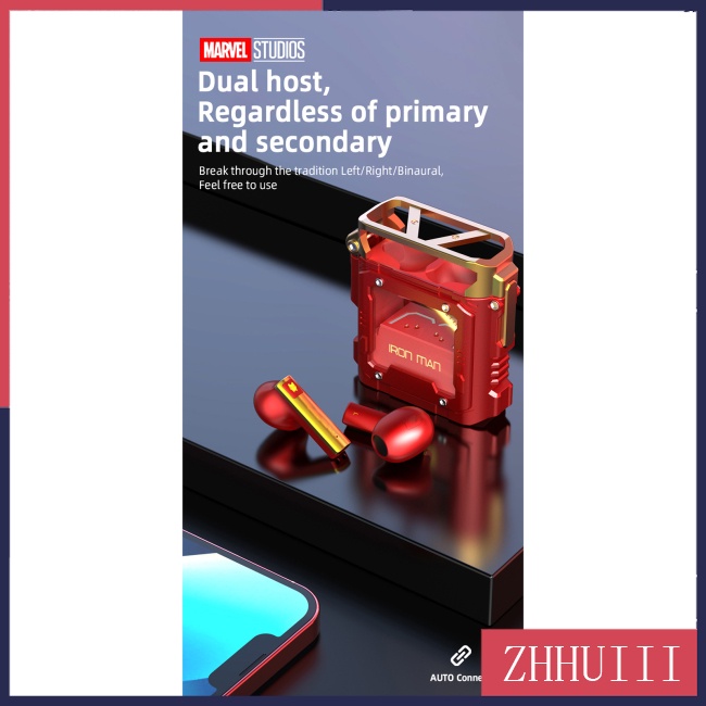 Tai Nghe Nhét Tai Bluetooth Tws Không Dây Chống Nước Phong Cách Marvel Thể Thao