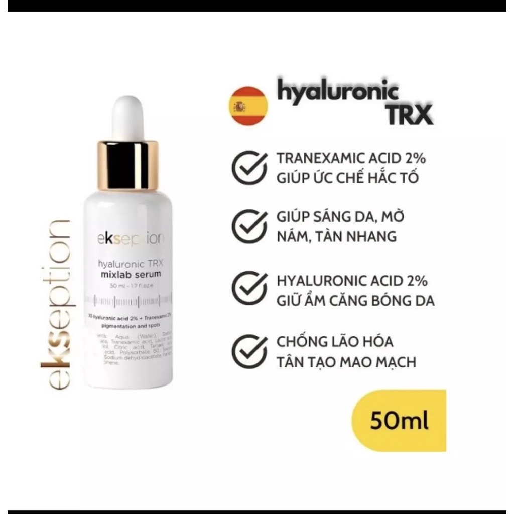 Serum sáng da, mờ nám EKSEPTION Hyaluronic TRX Serum 50ml