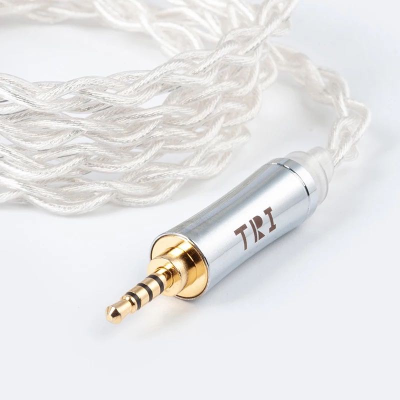 TRI Through 4 Core High purity 5N Single Crystal Copper winding cable 2pin/MMCX/QDC/TFZ with 2.5/3.5/4.4 Connector KS2