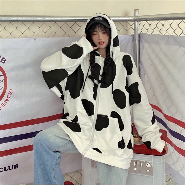 [ Siêu Chất] Áo Khoác Nỉ Nam Nữ Dáng Rộng Họa Tiết Bò Sữa Chất liệu Cao Cấp  T&T Shop | WebRaoVat - webraovat.net.vn
