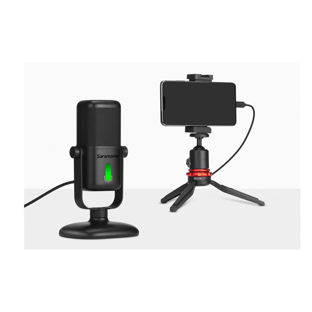 Micro Thu Âm Để Bàn Saramonic MV2000 Để Livestream/ Podcasting/ Sản Xuất Âm Nhạc/ Chơi Game Cho Điện Thoại/ PC / Laptop