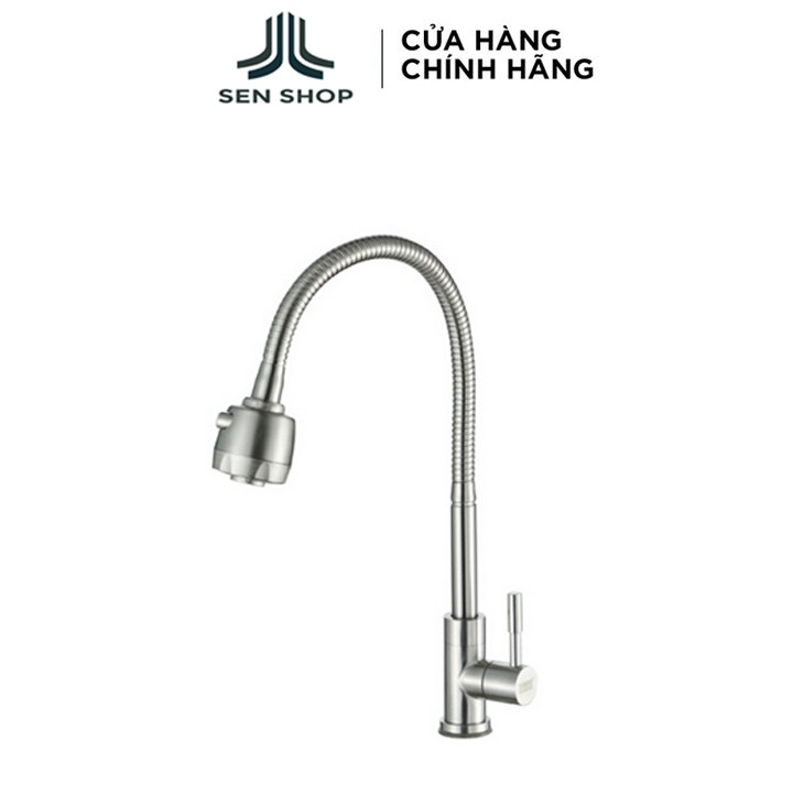 Vòi rửa bát lạnh Inox SUS 304, cần lò xo 6002