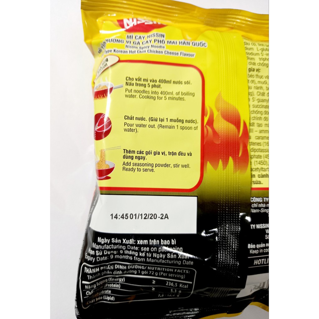 combo 5 gói mì cay Nissin mì xào cay/phô mai/ súp (68_72gr/gói)4 vị | BigBuy360 - bigbuy360.vn