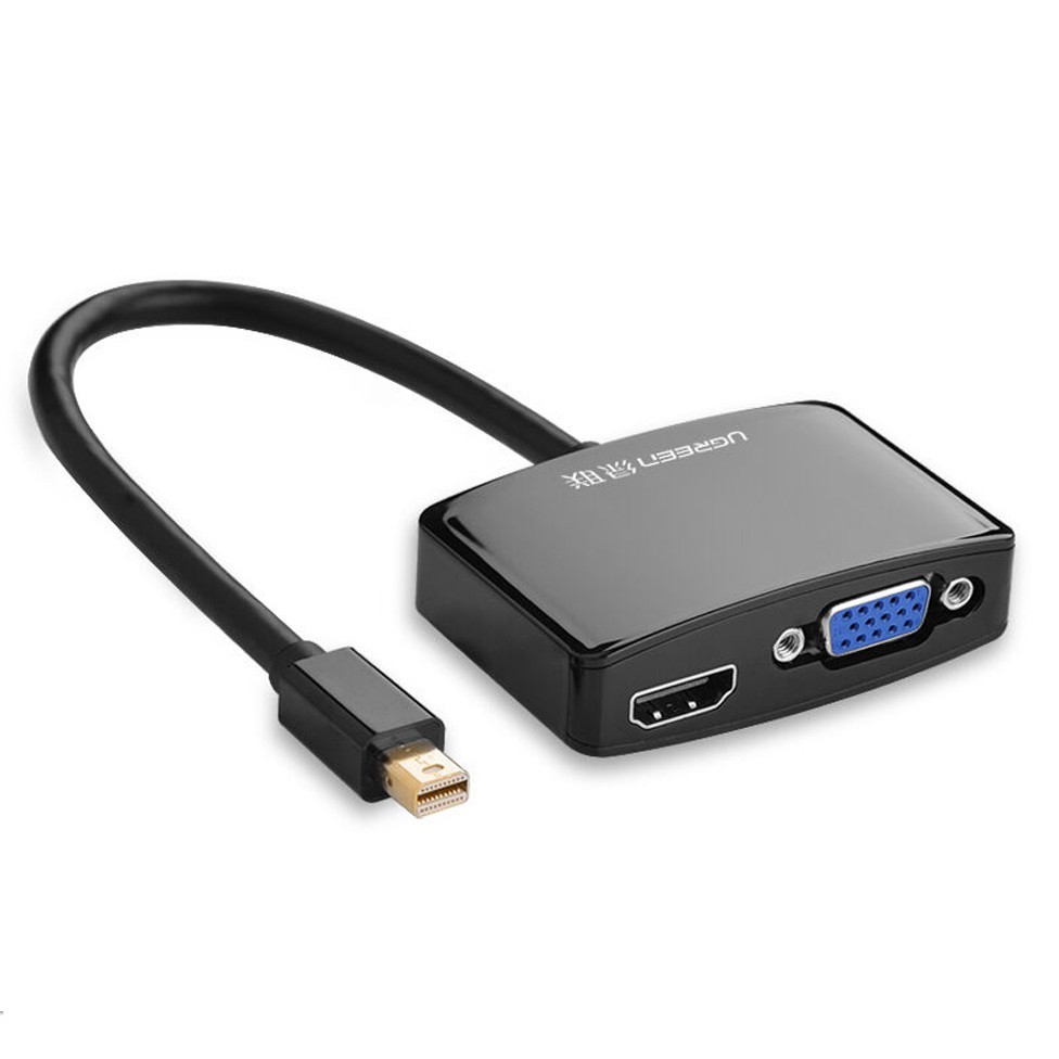 Cáp mini Displayport to HDMI và VGA chính hãng Ugreen 10427