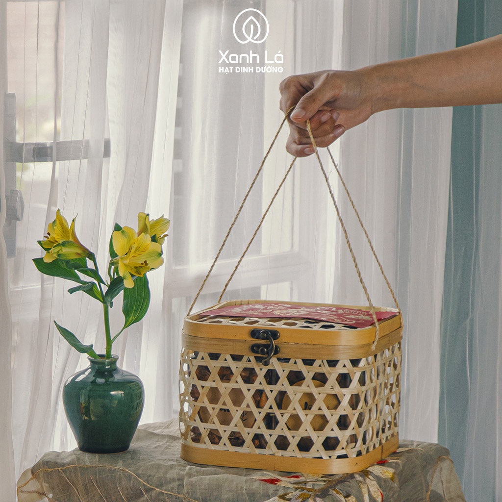 Giỏ quà Tết "Bình An" 2022 hạt dinh dưỡng cao cấp, sang trọng, tinh tế Xanh Lá | BigBuy360 - bigbuy360.vn