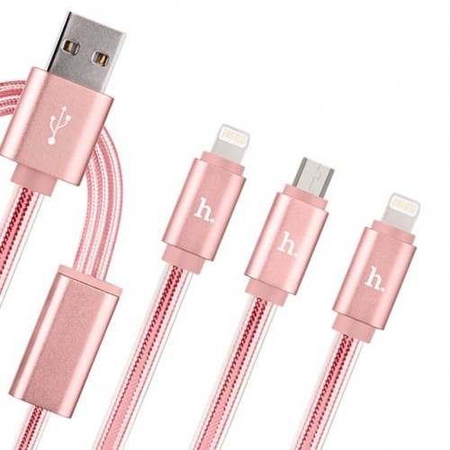 Cáp Sạc 3 Đầu Hoco UPL12 - Lightning + Micro USB + Type-C - Cáp Sạc 3 Đầu Tiện Dụng - Bảo Hành Toàn Quốc