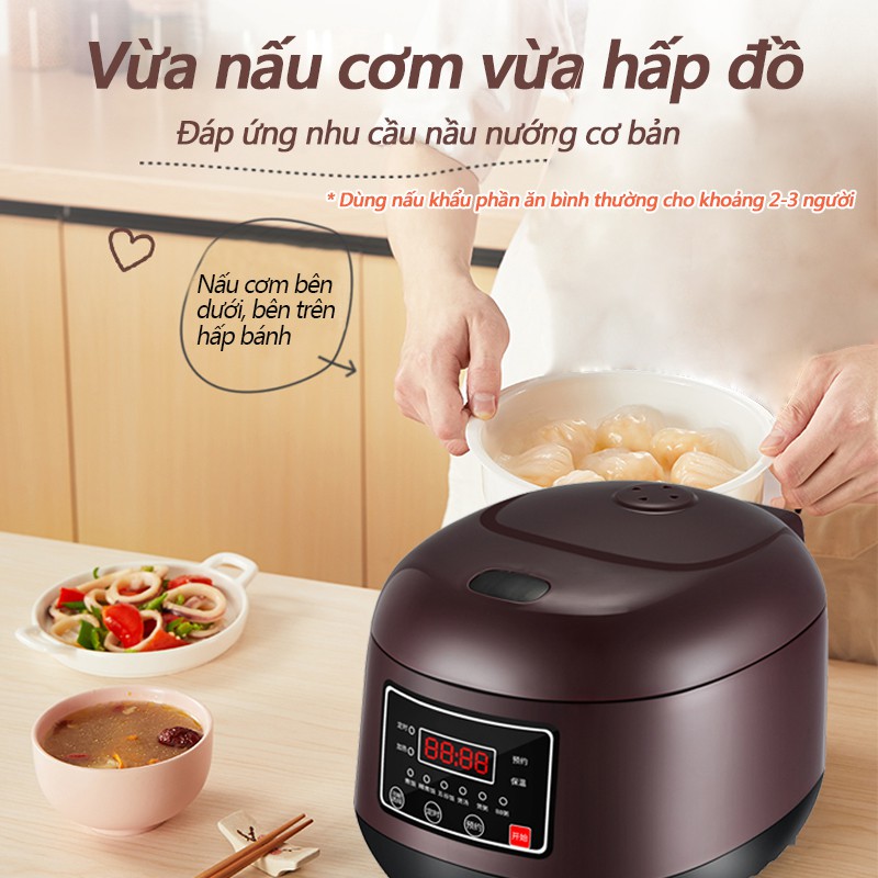 EP22Nồi cơm điện gia đình dung tích 1.2L có hẹn giờ nấu cơm điện gia dụng nhà bếp mini sinh viên nhà trọ | BigBuy360 - bigbuy360.vn