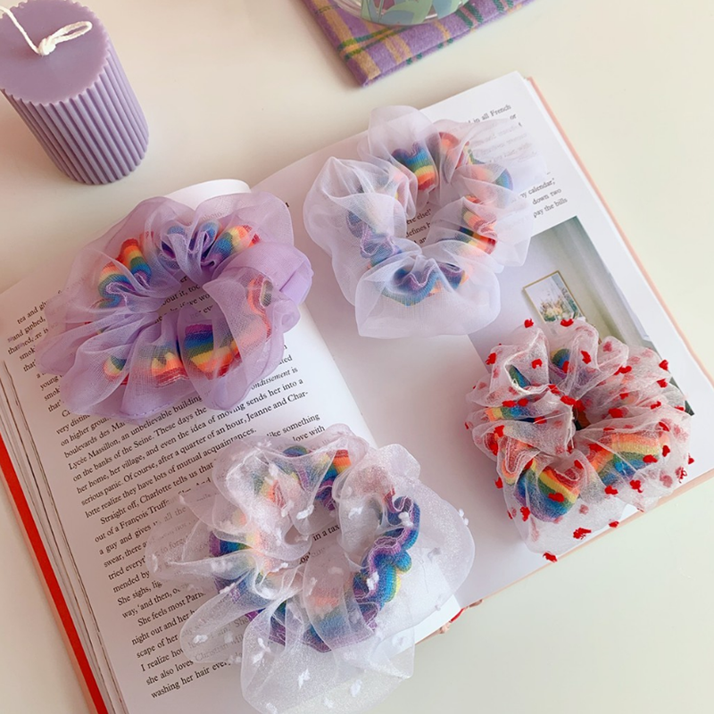 Scrunchies Cầu Vồng Dây Buộc Tóc Họa Tiết Màu Cầu Vồng độc đáo Thời Trang Cho Nữ | BigBuy360 - bigbuy360.vn