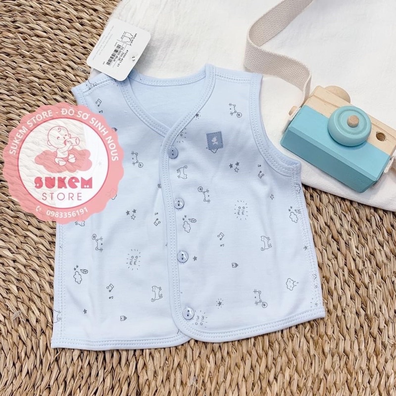 Gi lê sơ sinh Miomio cotton 2 lớp Mio ( Áo ghi lê gile sơ sinh )