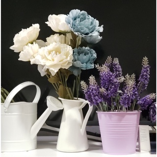 CÀNH HOA MẪU ĐƠN VẢI / HOA KHÔ TRANG TRÍ KIM STUDIO TRẮNG, CAM, XANH DƯƠNG VÀ XANH BIỂN