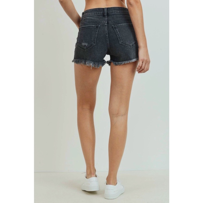 Mã Q14 - Quần Shorts Jeans Thiết Kế 5 Nút Từ Jeans House - Women's Black Short Jeans