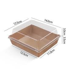 10 Hộp đựng bánh nắp trong đa năng vuông 14x12.5 cm