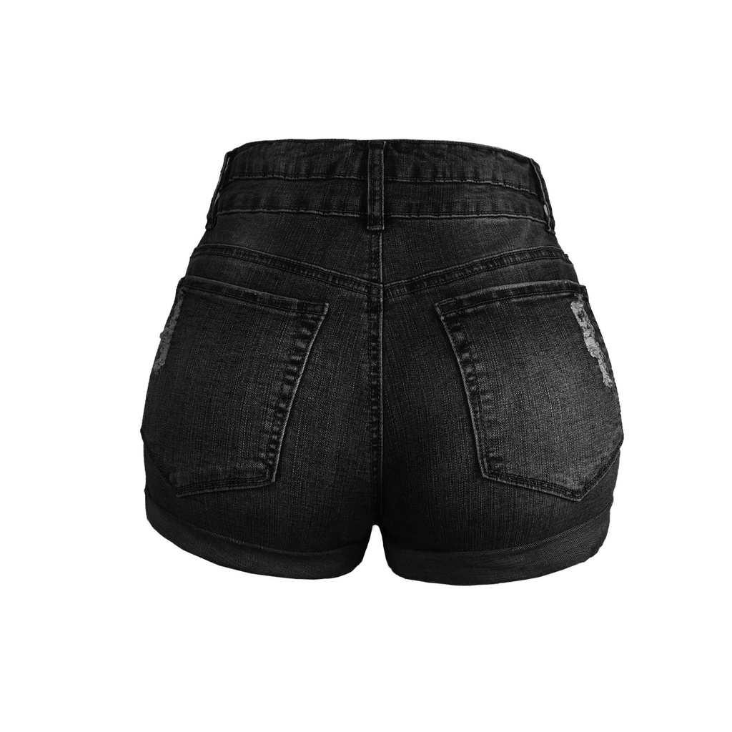 Quần Short Denim Lưng Cao Thời Trang Đường Phố