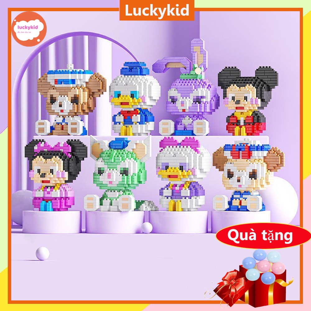 Đồ chơi xếp hình lego nhiều chi tiết Luckykid Bộ đồ chơi lắp ráp lego lắp ghép 3D mini cho bé trai bé gái