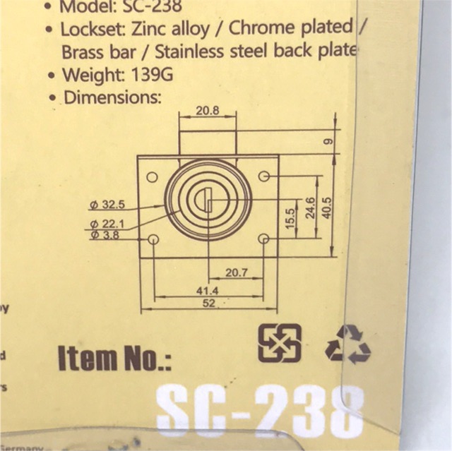 Ổ khoá tủ SCHONE SC-328