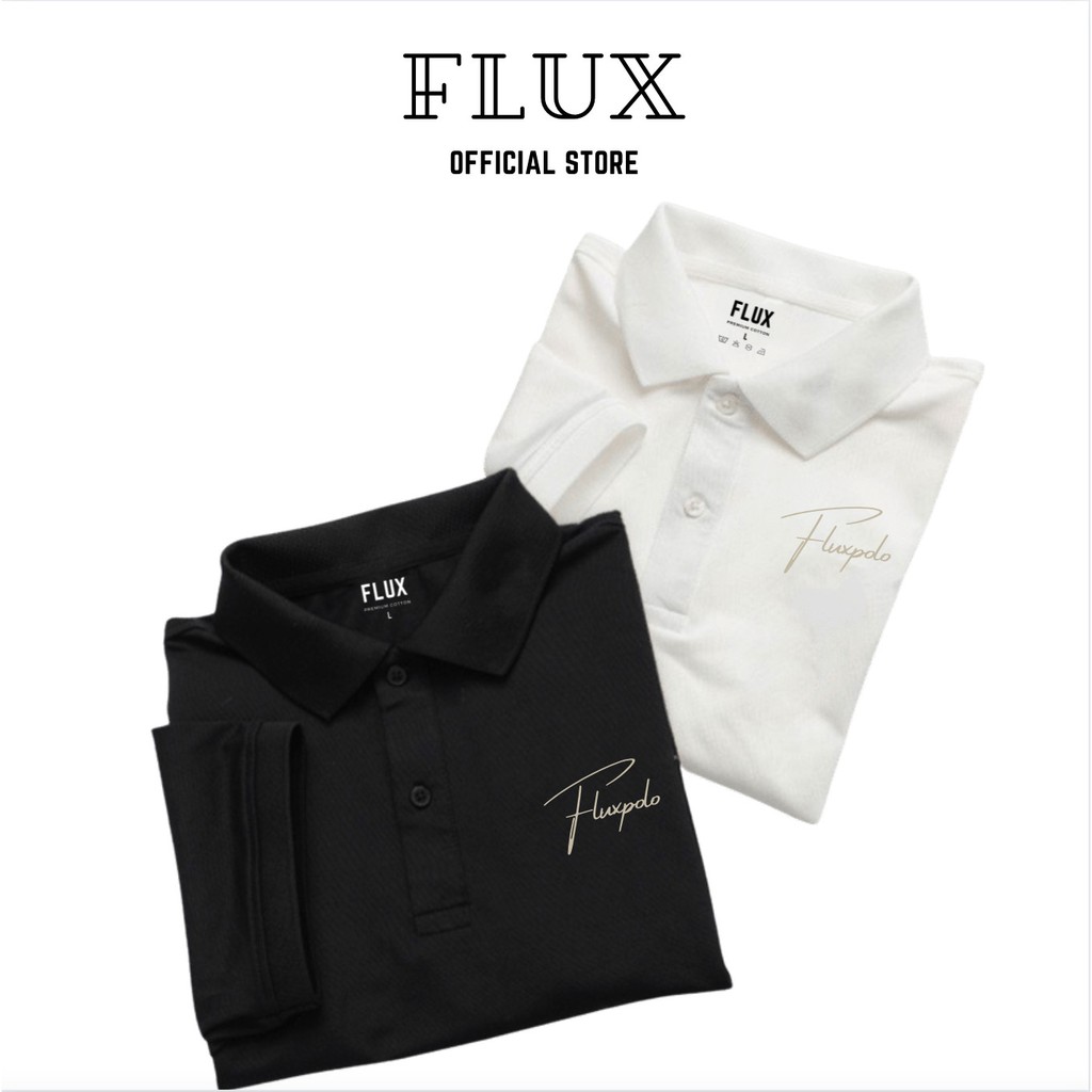 Áo thun Polo nam FLUX chữ ký hoạ tiết, vải cá sấu xịn, chuẩn form APL01