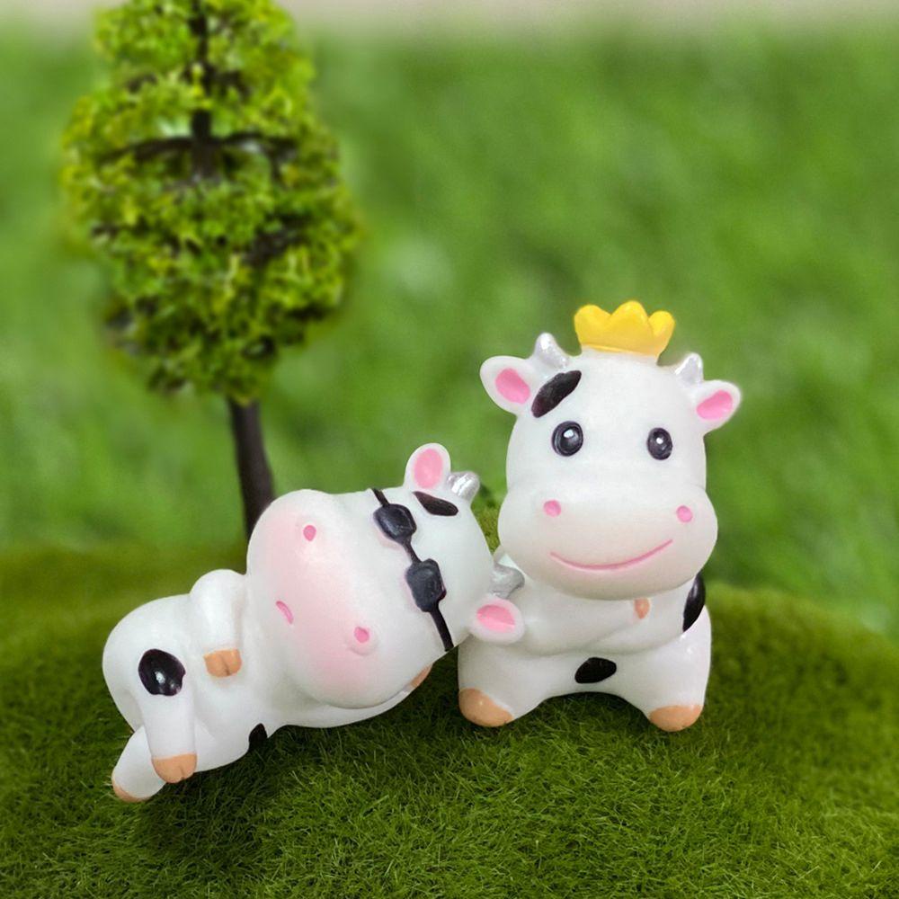 YNATURAL Mô Hình Bò Hoạt Hình Thu Nhỏ Dùng Trang Trí Tiểu Cảnh