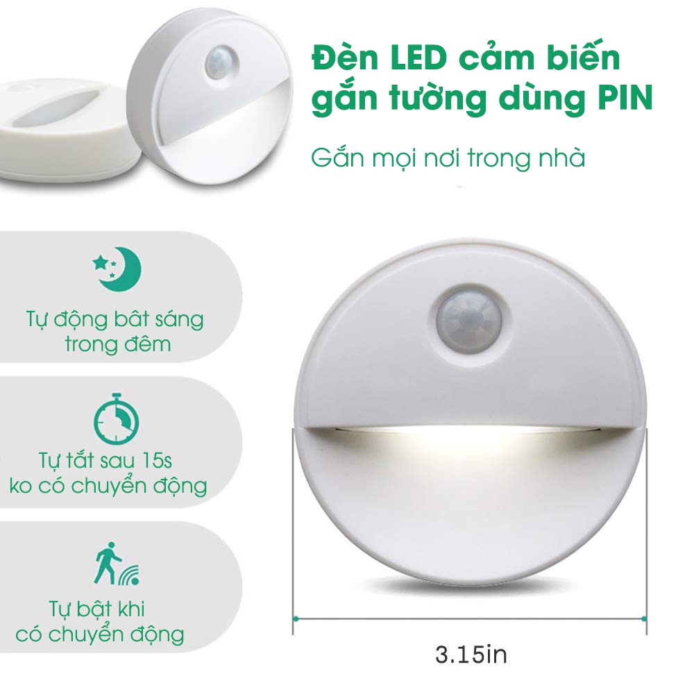 Đèn Cảm Biến, Đèn Led Tròn Cảm Ứng Gắn Tường 15W Model: GT16.PIR 180/15W Rạng Đông-Bảo hành 12 tháng