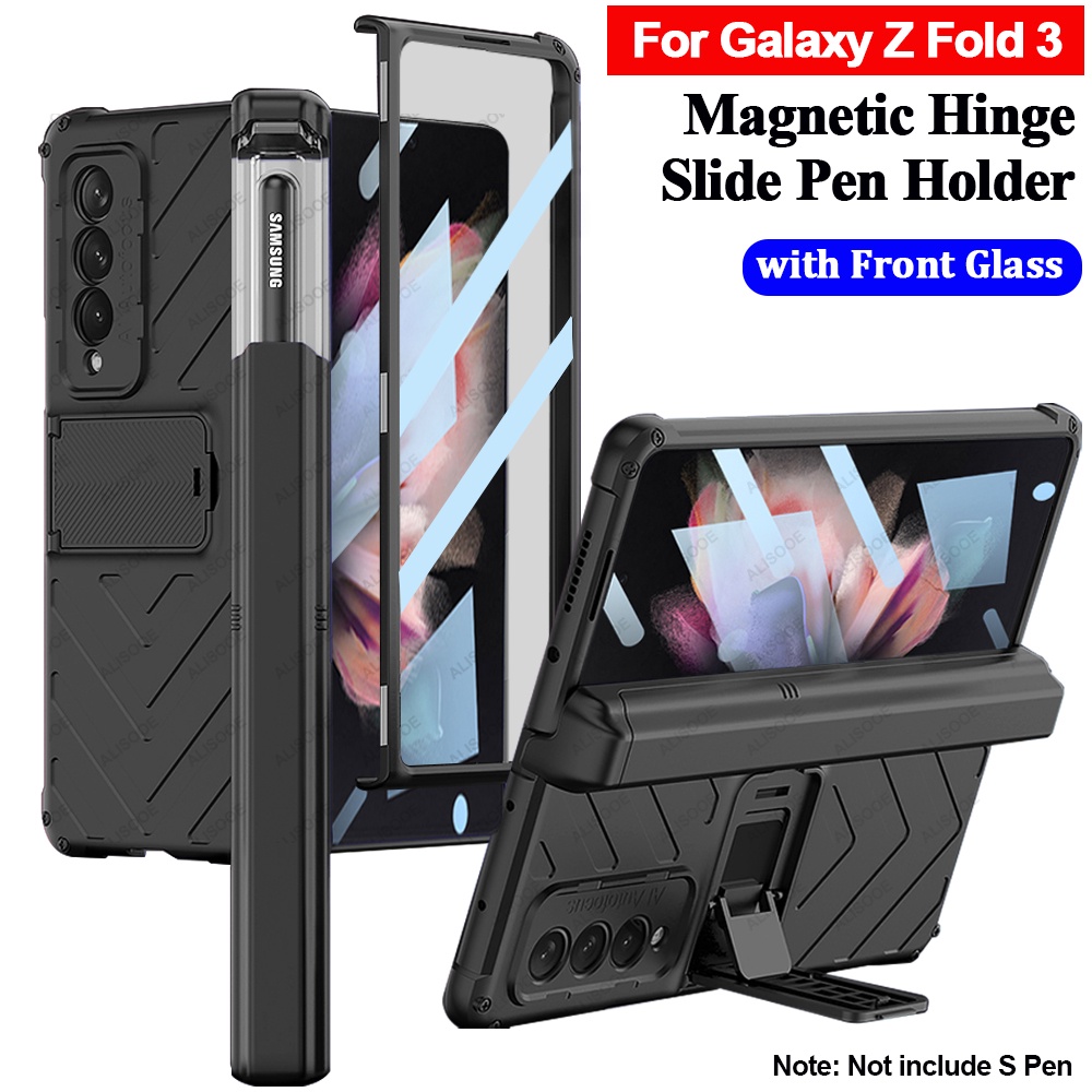 Ốp Điện Thoại PC Cứng Có Nắp Trượt Và Miếng Dán Bảo Vệ Màn Hình Cho Samsung Galaxy Z Fold 3 5G