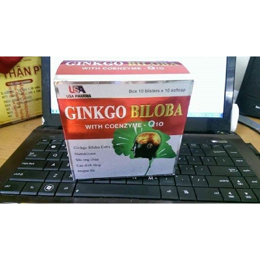 HOẠT HUYẾT DƯỠNG NÃO GINKGO BILOBA WITH COENZYME Q10 - GINKGO BILOBA Q10 - BỔ SUNG DƯỠNG CHẤT CHO NÃO - HỘP 100 VIÊN