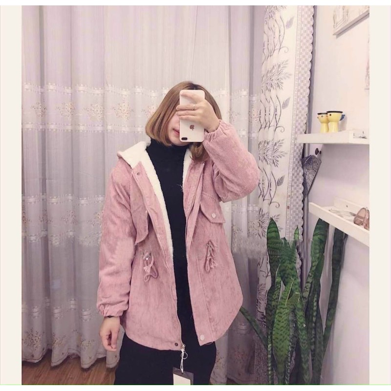 Áo Khoác nhung tăm lót lông siêu ấm | BigBuy360 - bigbuy360.vn