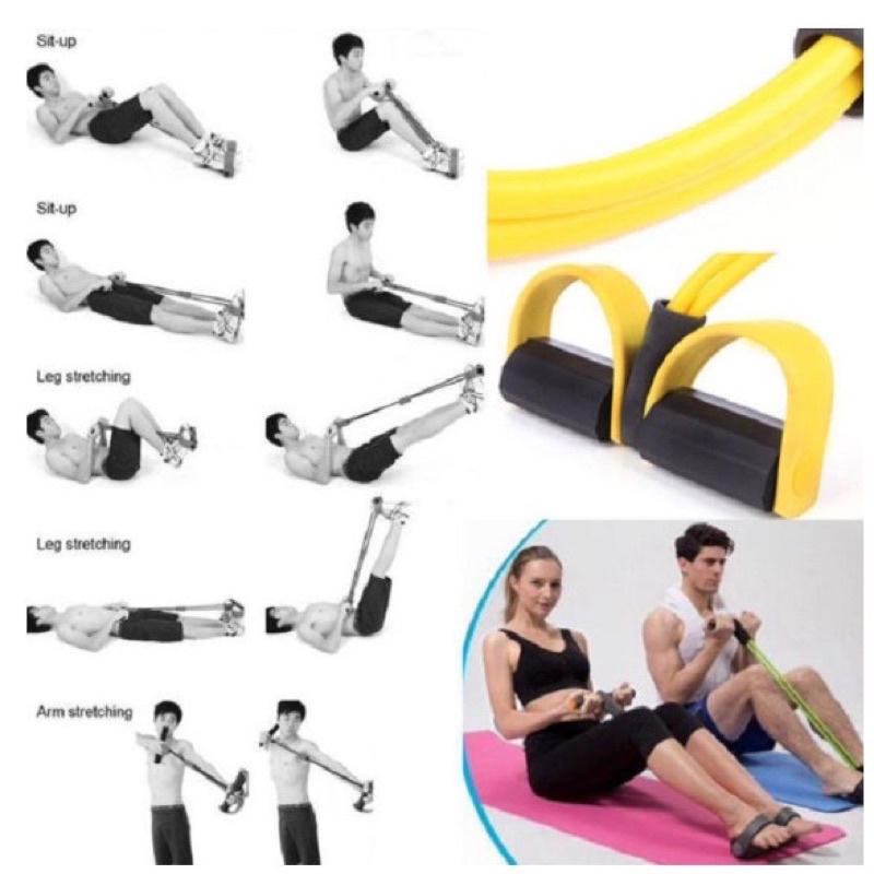 Dây kéo kháng lực tập Cơ Bụng ,Cơ Lưng tập đàn hồi đa năng Ensure Hkm - Tập GYM, Cơ bụng, Eo, Mông, Cơ Tay ơ