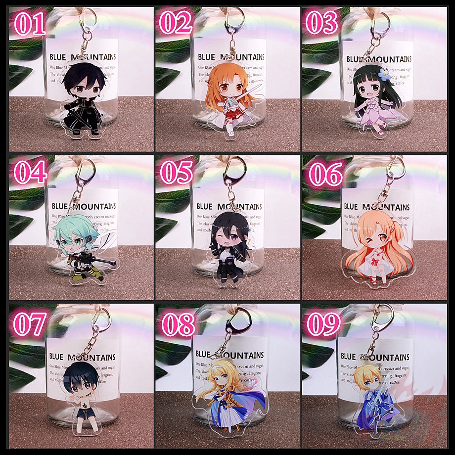 ❀ Sword Art Online - SAO Móc khóa - Series 01 ：9 Styles ❀ 1Pc Anime Character Acrylic Keyrings Pendant Gifts Keychains