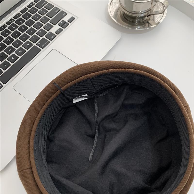 Mũ beret len họa tiết trái tim thời trang thu đông phong cách Hàn Quốc cho nữ