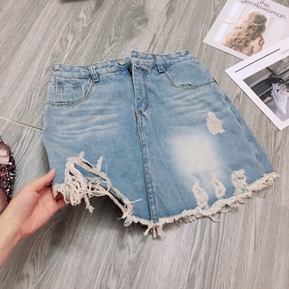 Chân váy jeans rách