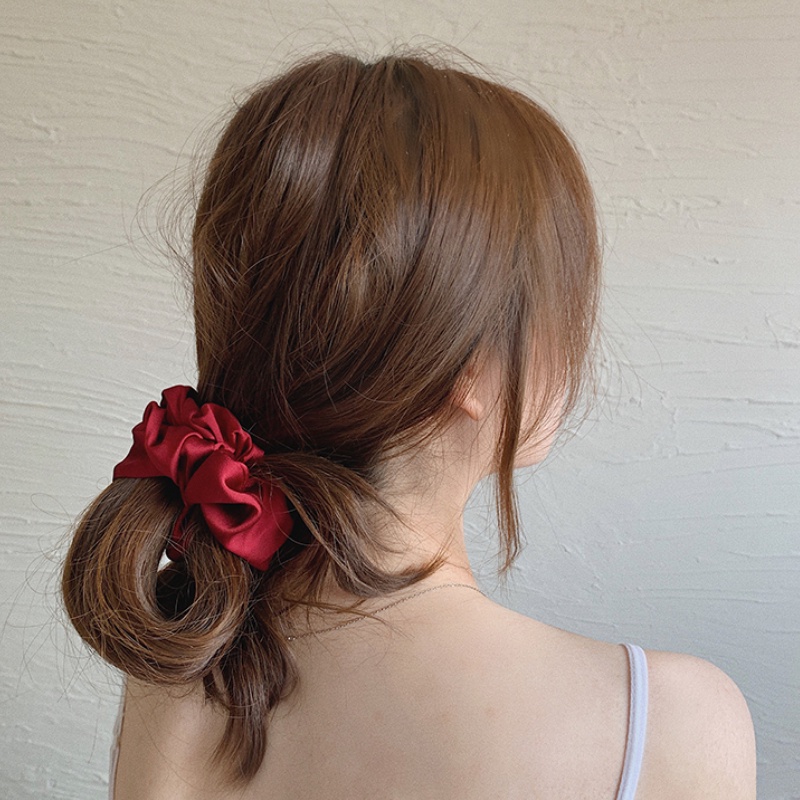 Dây buộc tóc vải satin thiết kế đơn giản phong cách Hàn Quốc cho nữ