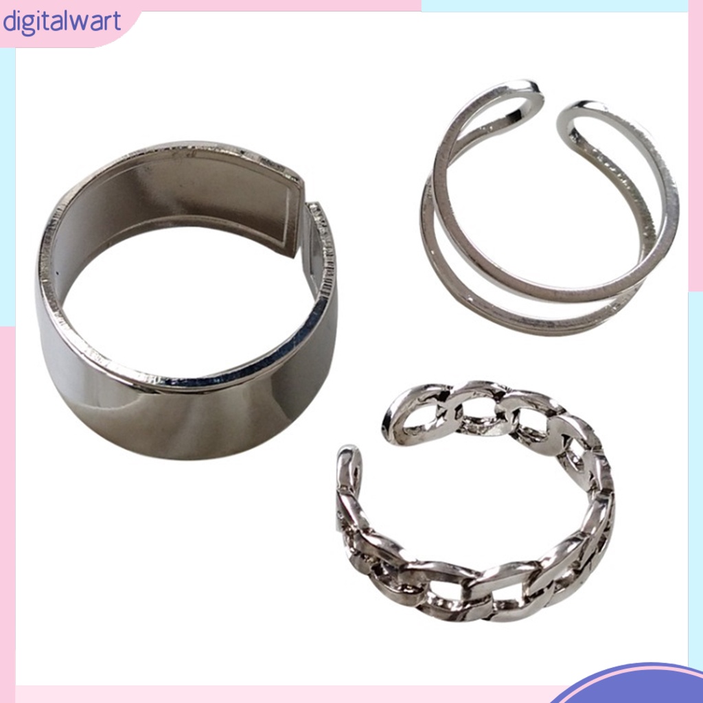 Set 3 Nhẫn Đeo Khớp Ngón Tay Phong Cách Hip Hop Thời Trang Cho Nữ