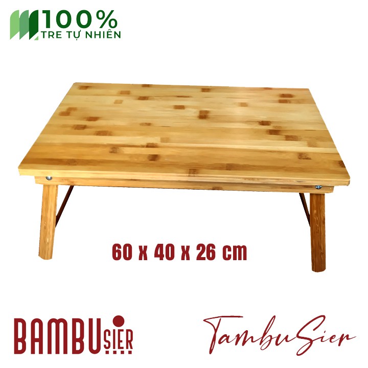 [BAMBOO] Bàn gấp gọn đa năng - 60 x 40 x 26 cm  - 100% tre tự nhiên - Bàn gấp gỗ tre cao cấp [TABLIX-03]