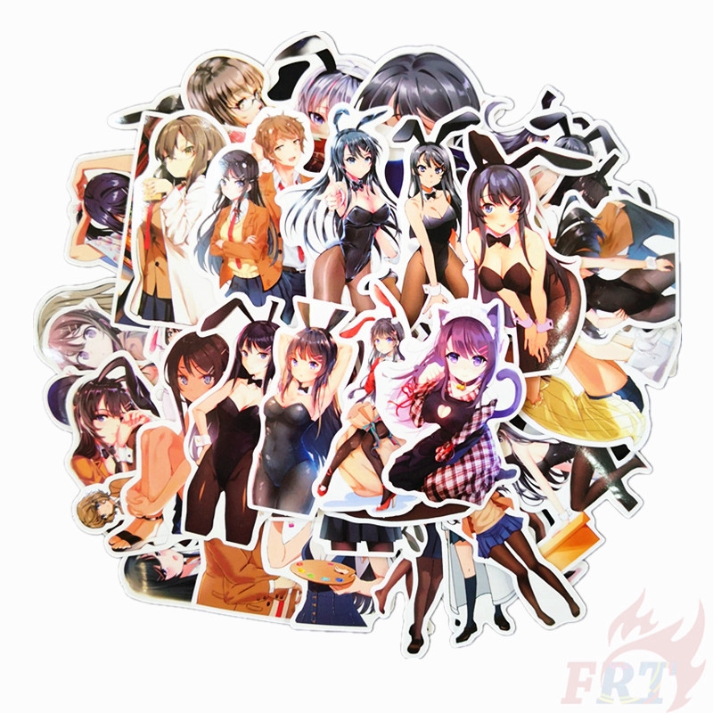 Bộ 50 miếng hình dán họa tiết Sakurajima mai chủ đề số 02 kiểu dáng thời trang DIY