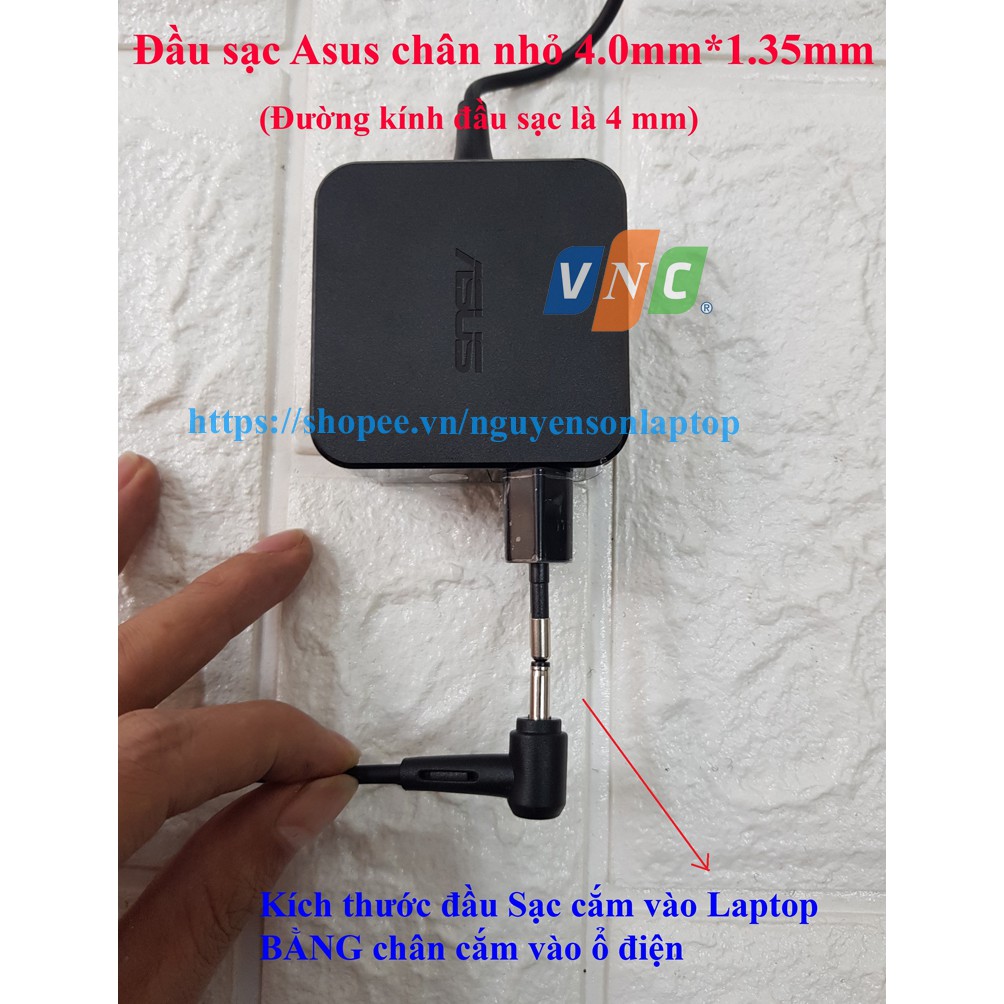 Sạc Laptop Asus 19V 2.37A (45W) chân nhỏ đường kính đầu sạc 4.0mm nhập khẩu